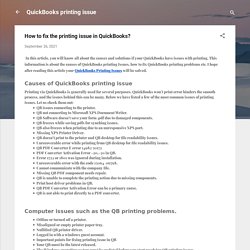 How to fix the printing issue in QuickBooks?
