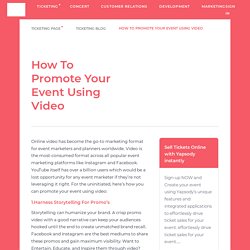 How to Promote your Event Using Video
