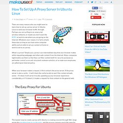 How To Set Up A Proxy Server In Ubuntu Linux
