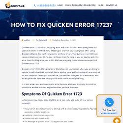 HOW TO FIX QUICKEN ERROR 1723? - Currace
