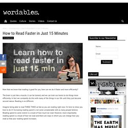 How to Read Faster in Just 15 Minutes