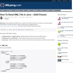 How to read XML file in Java – (SAX Parser)
