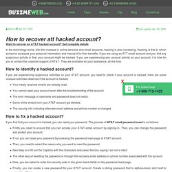 How to recover att hacked account?