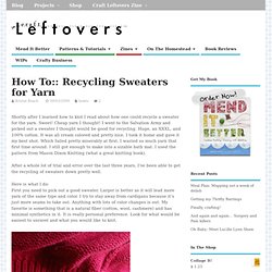 Recycling Sweaters for Yarn