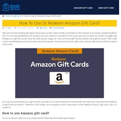 How to Use or Redeem Amazon Gift Card?