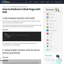 How to Redirect a Web Page with PHP