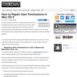 Repair User Permissions in Mac OS X
