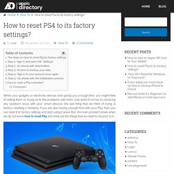 How to reset PS4 to its factory settings?