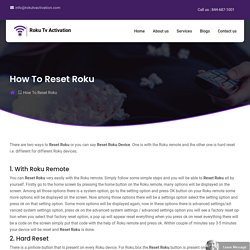 How to Reset Roku? Call Us Now