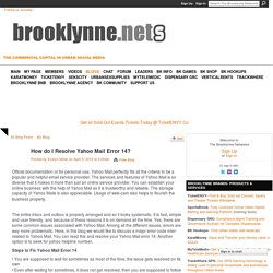 How do I Resolve Yahoo Mail Error 14?