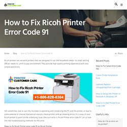 How to Fix Ricoh Printer Error Code 91 ! Ricoh Printer Error 91