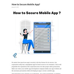 How to Secure Mobile App? – Telegraph