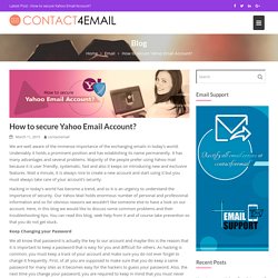 How to secure Yahoo Email Account?