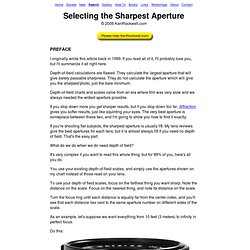 How to Select the Sharpest Aperture