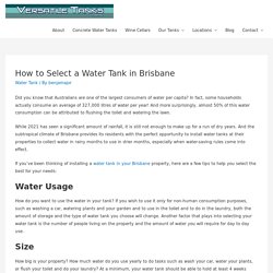 How to Select a Water Tank in Brisbane