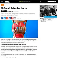 How to Sell: 10 Dumb Tactics to Avoid