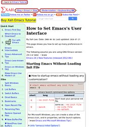How to Set Emacs's User Interface to Modern Conventions