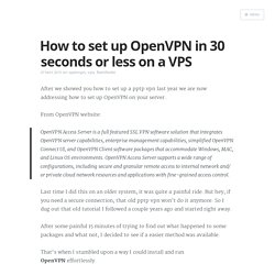 How to set up OpenVPN in 30 seconds or less on a VPS