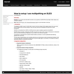 How to setup / use multipathing on SLES