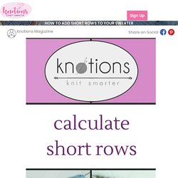 How to Add Short Rows to Your Sweater - knotions