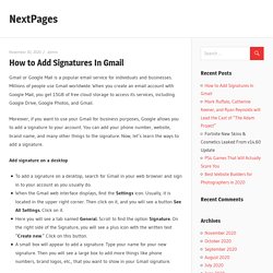 How to Add Signatures In Gmail – NextPages