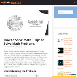 Tips to Solve Math Problems