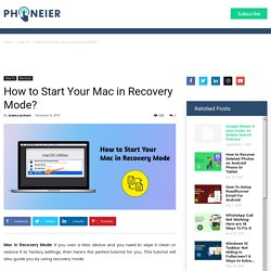 How to Start Your Mac in Recovery Mode