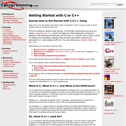 How to Get Started with C or C