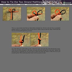 How to Tie the Two Strand Matthew Walker Knot