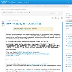 How to study for CCNA FREE