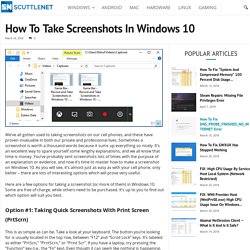 How to Take Screenshots in Windows 10