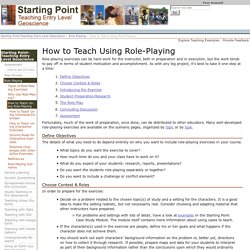 How to Teach Using Role-Playing