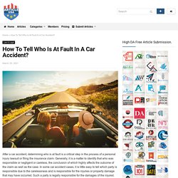 How To Tell Who Is At Fault In A Car Accident?