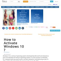 How to Activate Windows 10 ?