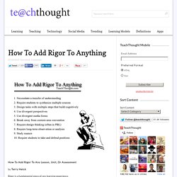How To Add Rigor To Anything