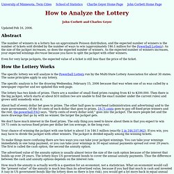 How to Analyze the Lottery