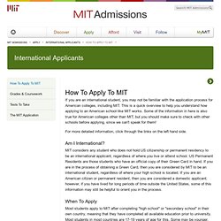 How To Apply To MIT