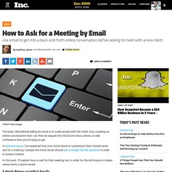 How to Ask for a Meeting by Email