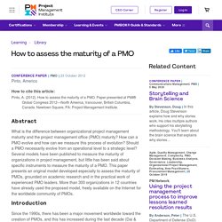 How to assess the maturity of a PMO
