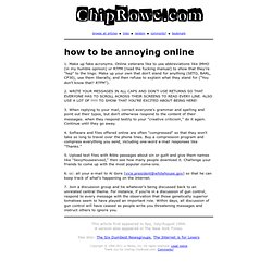 How to Be Annoying Online