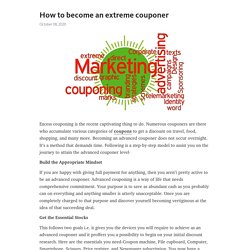 How to become an extreme couponer