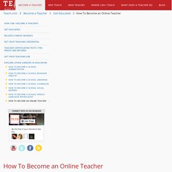 How To Become an Online Teacher