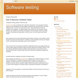 How To Become a Software Tester