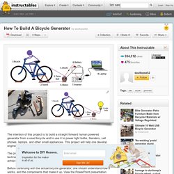How To Build A Bicycle Generator