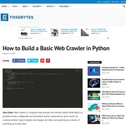 How to Build a Crawler in Python