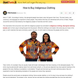 How to Buy Indigenous Clothing