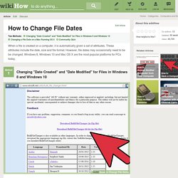 How to Change File Dates: 11 Steps