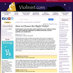 How to Choose the Right Violin?