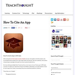 How To Cite An App