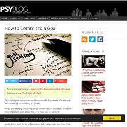 How to Commit to a Goal